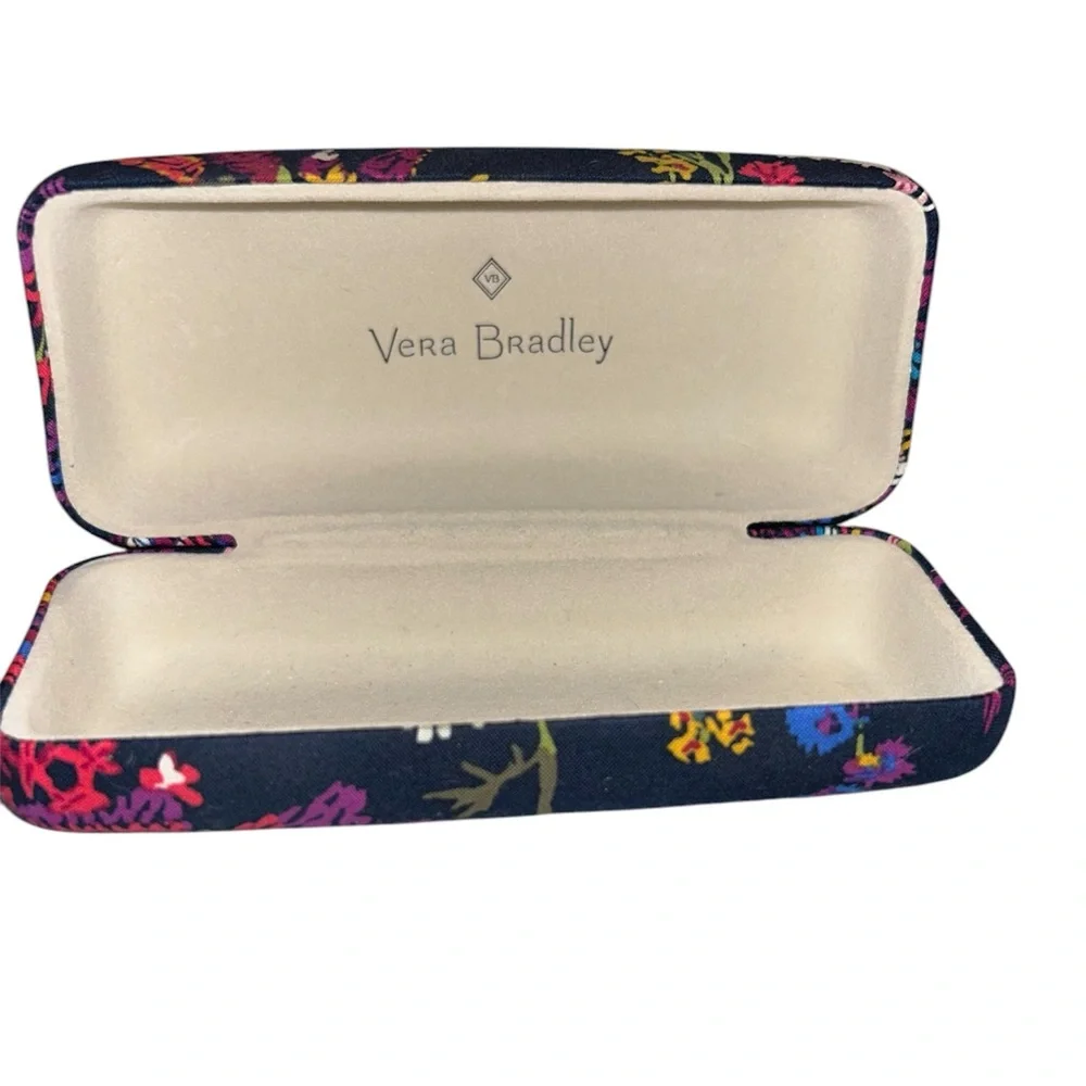 Vera Bradley Midnight Wildflowers Clamshell Sunglass Case